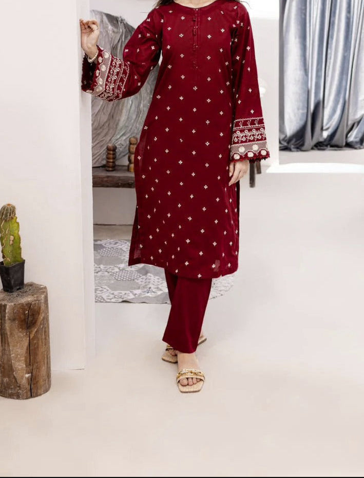 SMT S1217-Embroidered 2pc Lawn Dress