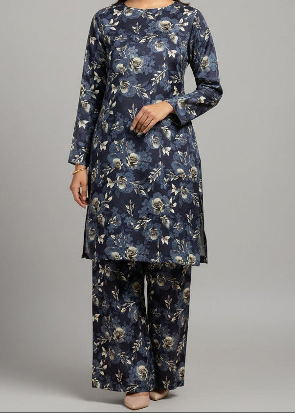 SMT W794-Digital Printed 2pc Linen Dress.