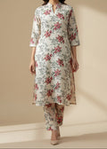 SMT W795-Digital Printed 2pc Linen Dress.