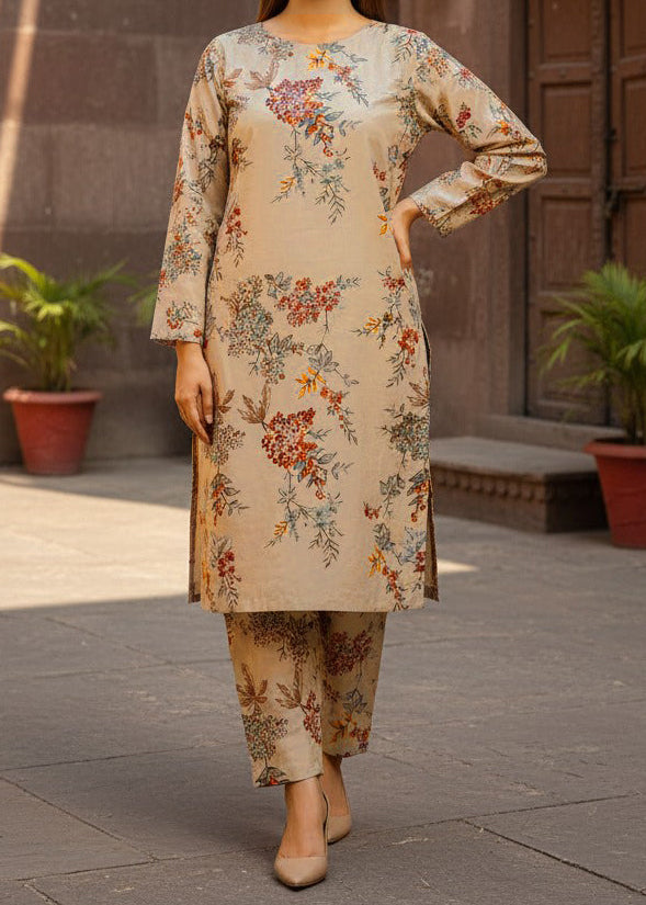SMT W796-Digital Printed 2pc Linen Dress.
