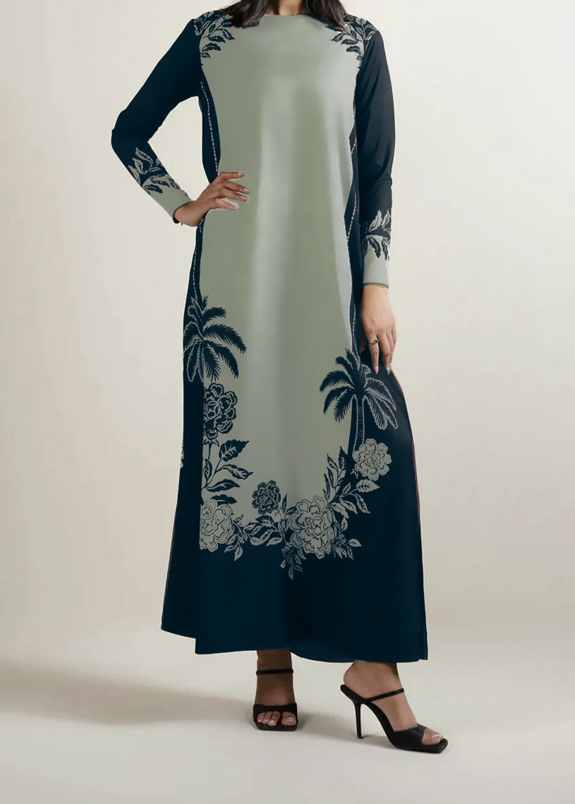 SMT W730 - Digital Printed 3pc Silk dress With Digital Printed Silk dupatta.