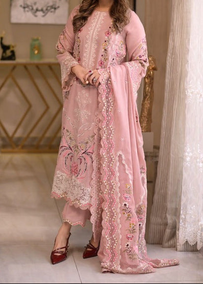Grace S1378 - Embroidered 3pc CHIKANKARI Lawn Dress With Embroidered Cotton Net Dupatta.