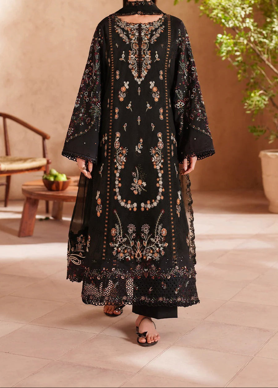 SMT S1403 - Embroidered 3pc Lawn Dress With Embroidered Chiffon Dupatta.