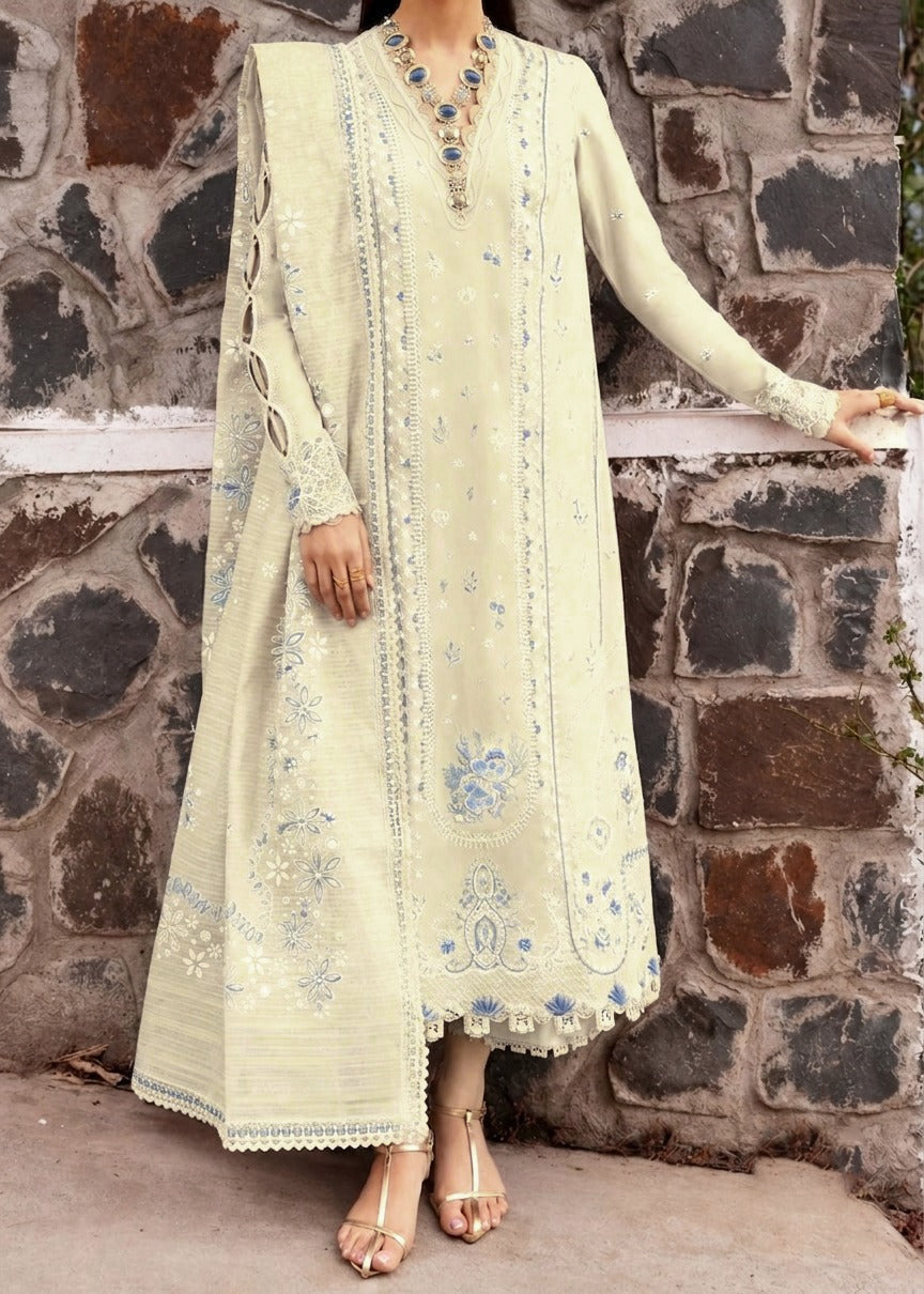 SMT S1507-Embroidered 3pc Lawn Dress With Printed Lawn Dupatta.
