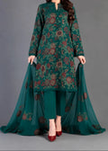 SMT W1054 - Embroidered 3pc Marina Dress With Embroidered Chiffon Dupatta.