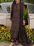 SMT S751-Embroidered 3pc lawn dress with Embroidered organza dupatta.