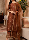 SMT S753-Embroidered 3pc lawn dress with Embroidered Munar dupatta.