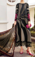 SMT S643-Printed 3pc Lawn dress with Printed silk dupatta.