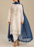 SMT S704-Embroidered 3pc lawn dress with Embroidered chiffon dupatta.