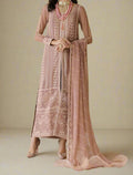 PASTEL PINK– Embroidered Chiffon Unstitched 3Pc Suit.