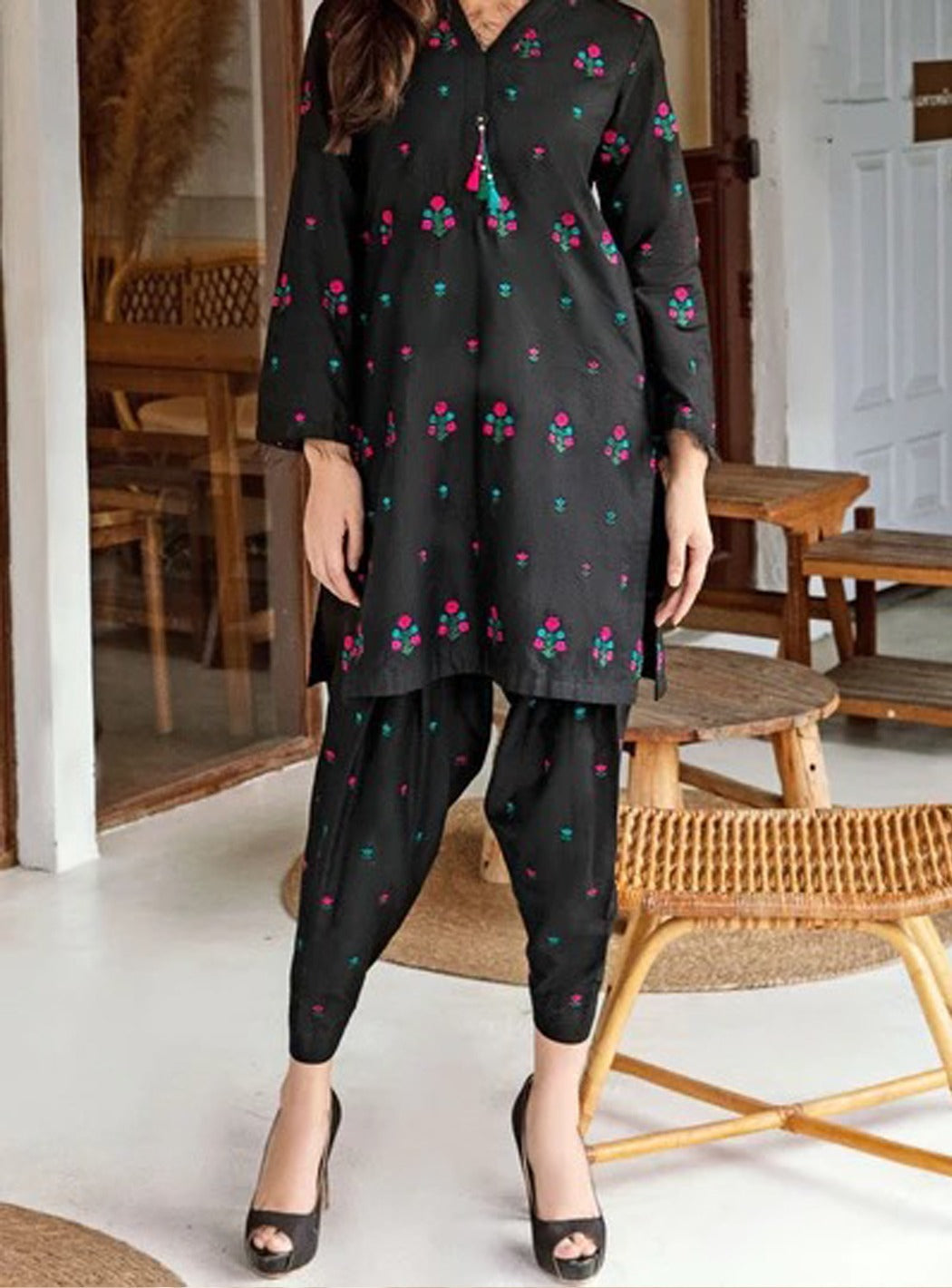 SMT S502-Embroidered 2pc lawn dress