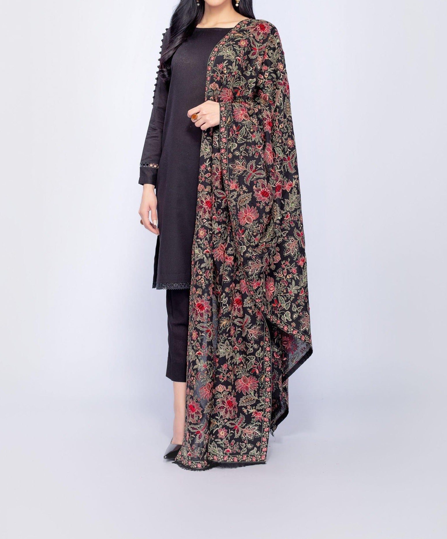 SMT 23-Formal Heavy Embroidered Karandi shawl