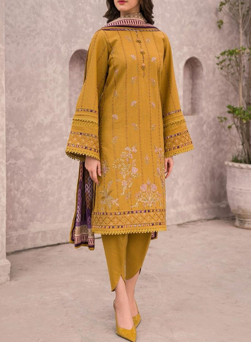 SMT S664-Embroidered 3PC Lawn with Printed munar dupatta.