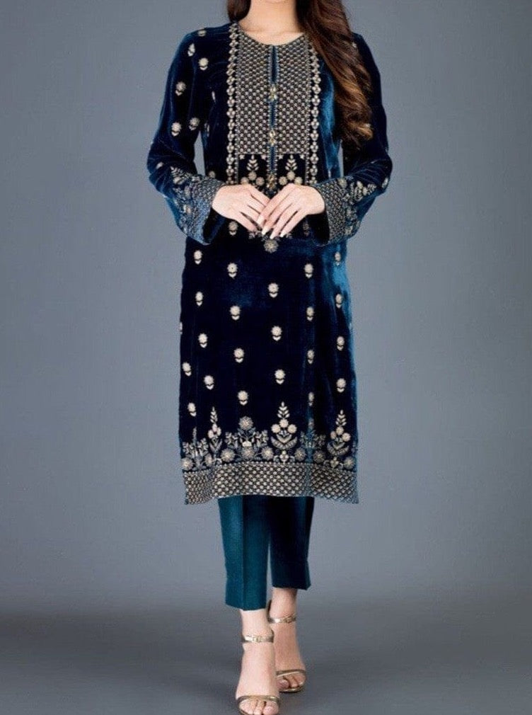 SMT S234 - Embroidered Velvet Shirt.