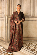 SMT premium D48- Embroidered Karandi black Shawl.