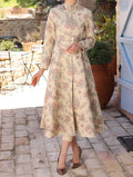 SMT W313- Embroidered 2pc Linen dress