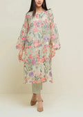 SMT W474-Embroidered 3pc organza dress with Embroidered organza duppata.