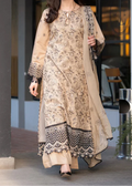 SMT W1011-Embroidered 3pc Marina Dress With Embroidered Chiffon Dupatta.