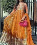 SMT S402 -Embroidered 3pc organza dress with embroidered organza duppata.