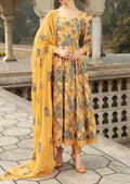 SMT W81 - Embroidered 3pc linen dress with embroidered chiffon dupatta.