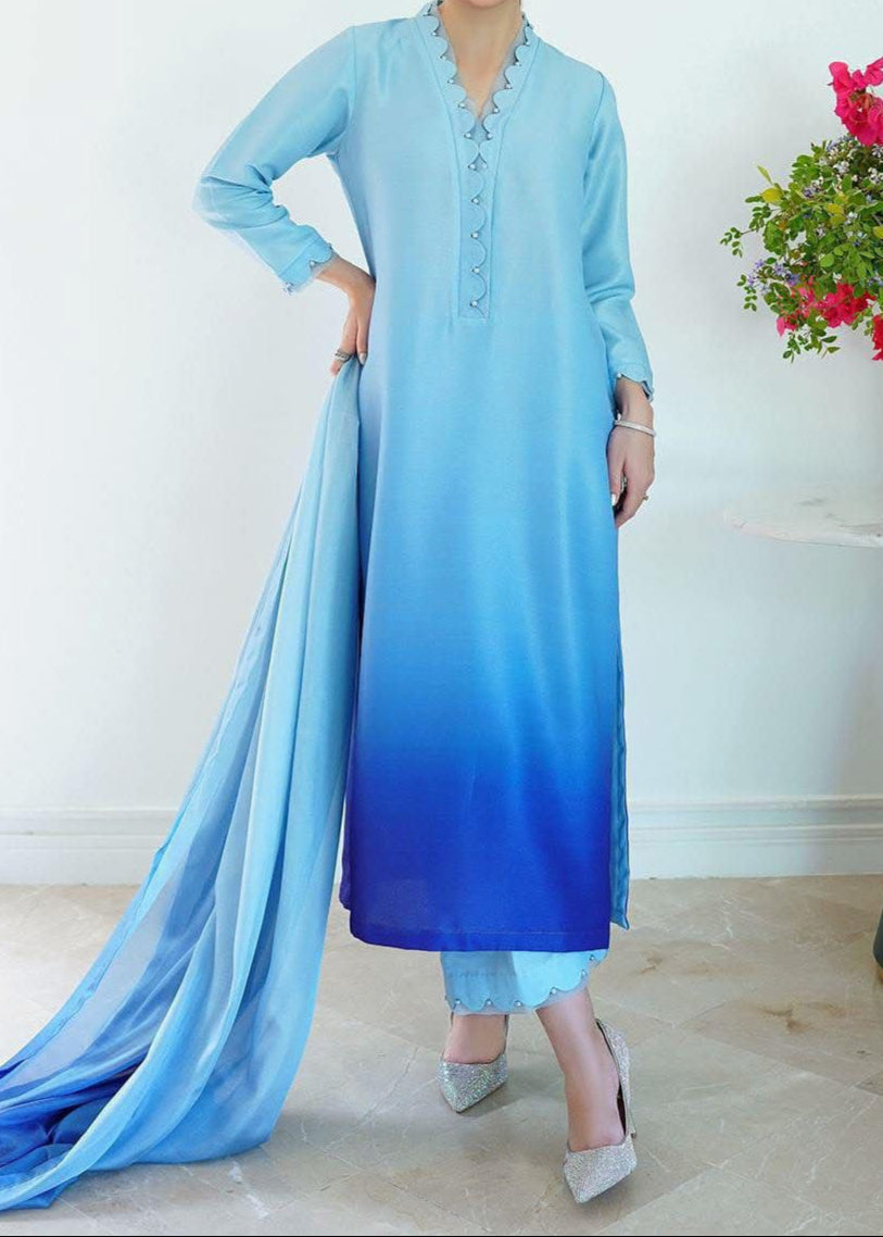 SMT W704 - Digital Printed 3pc Silk dress With Digital Printed Silk dupatta.