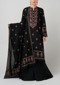 SMT W545-Embroidered 3pc marina dress with Embroidered Marina shawl.