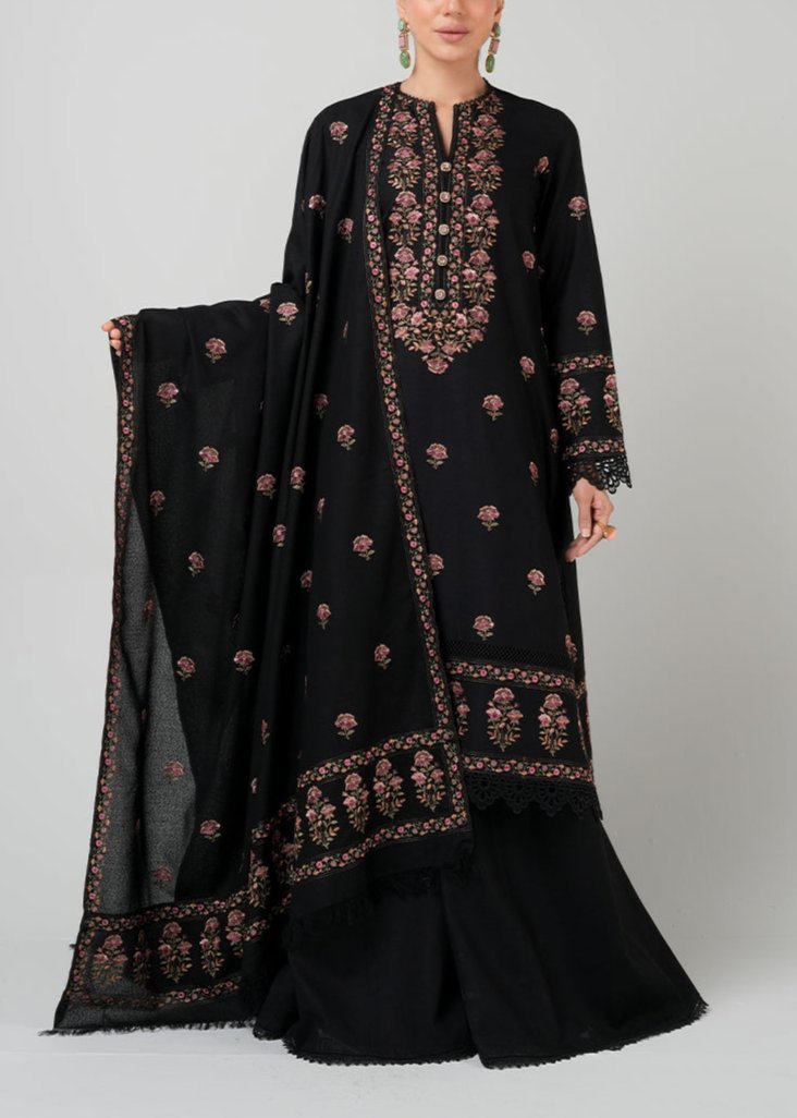 SMT W545-Embroidered 3pc marina dress with Embroidered Marina shawl.