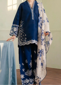 SMT S1252-Embroidered 3pc Lawn Dress With Printed Munar Dupatta.