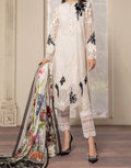 SMT S653-Embroidered 3pc Chickan lawn dress with digital printed silk dupatta