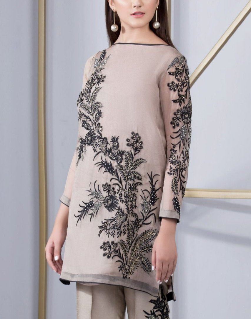 SMT S762-Embroidered 2pc organza dress.