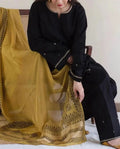 SMT W345-Embroidered 3pc Marina dress with Printed Marina dupatta.
