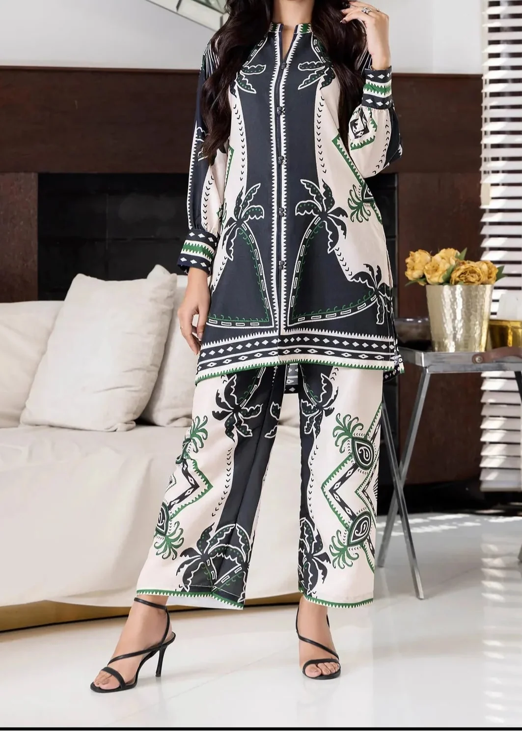 SMT W721 - Digital Printed 3pc Silk dress With Digital Printed Silk dupatta.