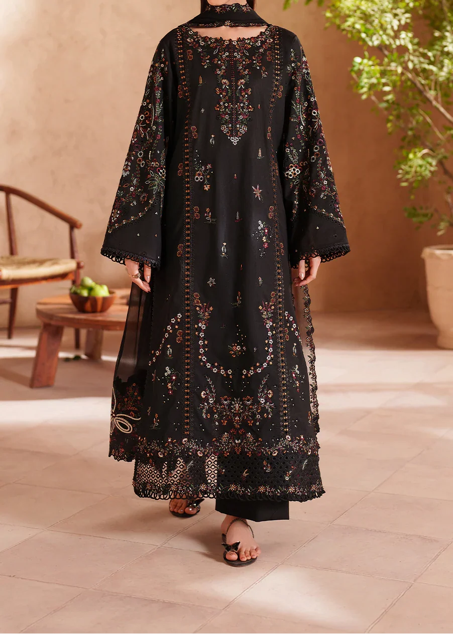 SMT Z-(S1468) - Stitched Embroidered 3pc Lawn Dress With Embroidered Chiffon Dupatta.
