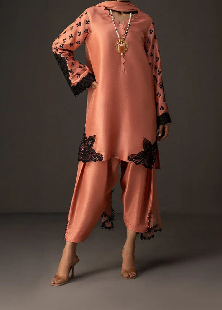 SMT W727 - Digital Printed 3pc Silk dress With Digital Printed Silk dupatta.