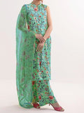 SMT S483-Printed 3pc lawn dress with Printed organza dupatta.