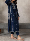 SMT W562- Embroidered 2pc linen dress.