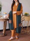 SMT Z-(W104)- Stitched Embroidered 3PC Marina Dress with Embroidered Marina Shawl.