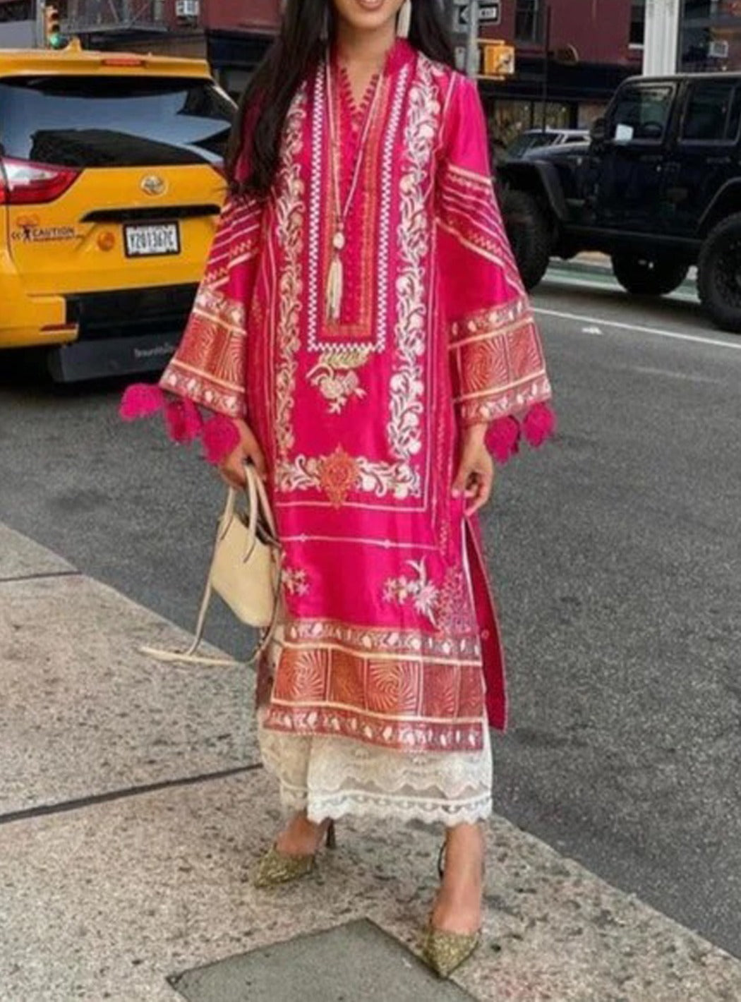 SMT S460- Embroidered 2pc Kataan Silk dress