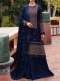 SMT S462-Embroidered 3pc lawn dress with embroidered chiffon dupatta.