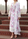 SMT S245-Embroidered 3pc karandi dress with embroidered chiffon dupatta.