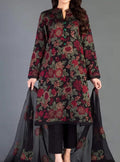 SMT S750-Embroidered 3pc lawn dress with Embroidered chiffon dupatta.
