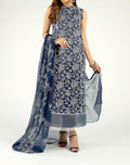 SMT S364-Embroidered 3pc lawn dress with Embroiderd chiffon dupatta.