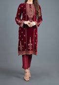 SMT Scarlet  - Embroidered Velvet Shirt.