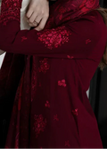 SMT Z-(W896) - Stitched Embroidered 3pc Marina Dress With Printed Shawl.