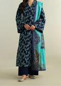 SMT Z-(W862) - Stitched Embroidered 3pc Marina Dress With Printed Shawl.