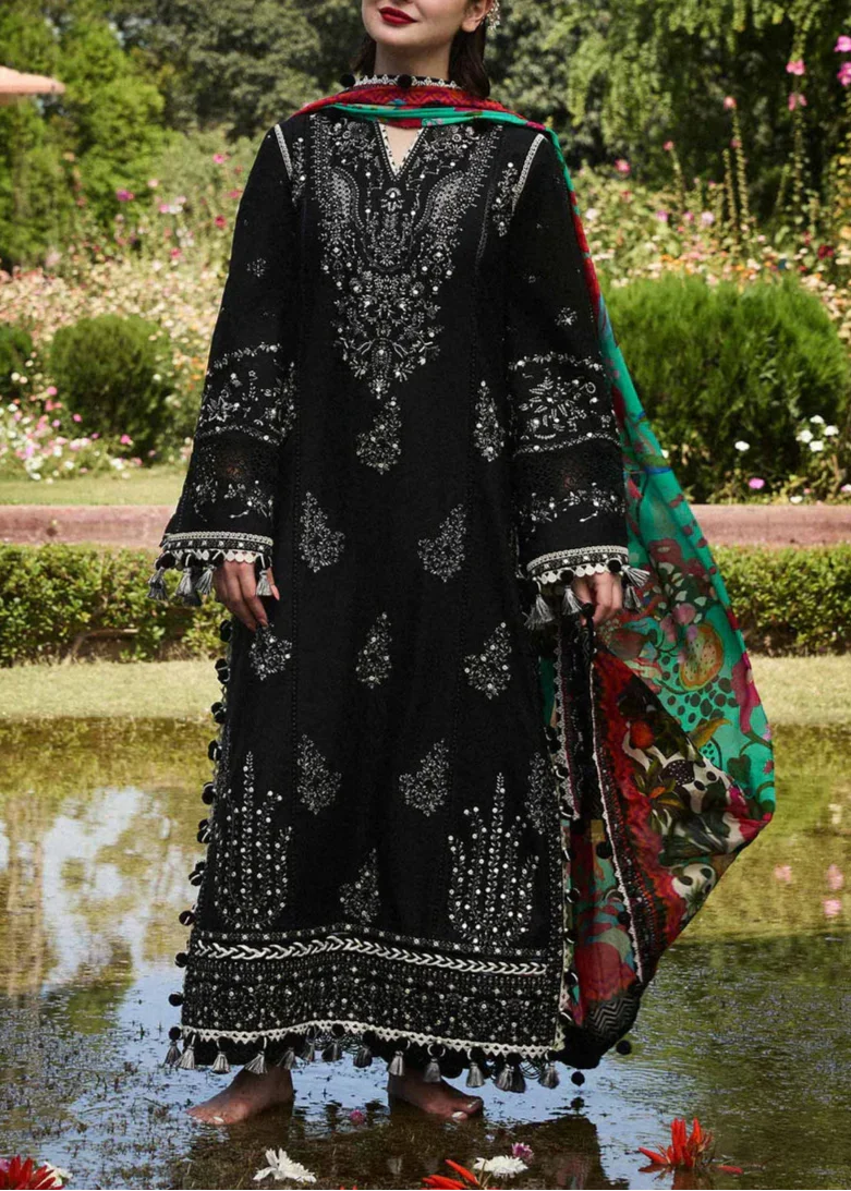 SMT Z(S1152)- Stitched Embroidered 3pc Lawn Dress With Printed Munar Dupatta.