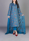 SMT W547- Embroidered 3pc Marina dress with Embroidered chiffon Dupatta.