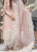 SMT S1264-Embroidered 3pc Lawn Dress With Embroidered Organza Dupatta.