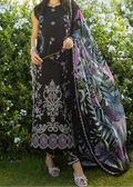 SMT W855-Embroidered 3pc Marina Dress With Printed Shawl.