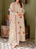 SMT S488-Embroidered 3pc lawn dress with Embroidered organza dupatta.